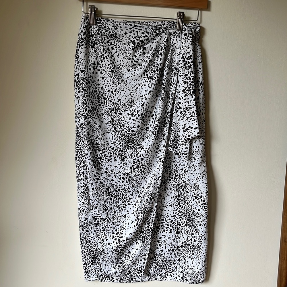 Nine West satin wrap midi skirt